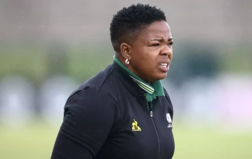 Simphiwe Dludlu, Head Coach, of South Africa during the COSAFA Women's Championship final match between Zambia and South Africa at Isaac Wolfson Stadium on September 11, 2022 in Gqeberha, Sou