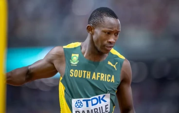 Sinesipho DAMBILE of South Africa in action in the MenÕs 200m during day 6 of the World Athletics Championships Budapest 2023 at National Athletics Centre on August 24, 2023 in Budapest, Hung