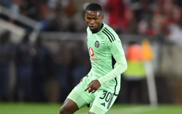 Siphelo Baloni of Orlando Pirates during the DStv Premiership match between SuperSport United and Orlando Pirates at Peter Mokaba Stadium on December 23, 2023 in Polokwane, South Africa.