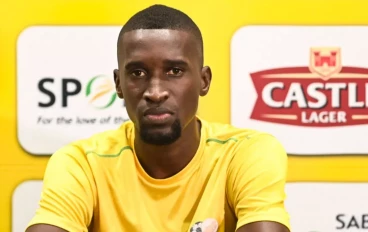 Siyanda Xulu, SA captain during the South Africa men's national soccer team training session and press conference at Moses Mabhida Stadium on November 17, 2023 in Durban, South Africa.