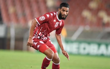 Tashreeq Morris of Sekhukhune United during the Nedbank Cup last 32 match between Sekhukhune United and Liver Brothers at Peter Mokaba Stadium on February 08, 2023 in Polokwane, South Africa.