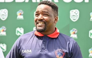 Thabo September, head coach of Chippa United during the Nedbank Cup, Last 32 match between Golden Arrows and Chippa United at Hammarsdale Stadium on January 25, 2025 in Durban, South Africa.