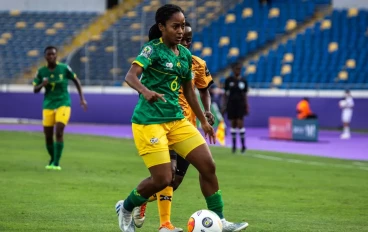 Thalea Smidt of South Africa during the 2022 Women's Africa Cup of Nations semi final match between Zambia and South Africa at Stade Mohammed V on July 18, 2022 in Casablanca, Morocco.