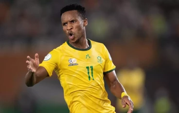 Themba Zwane of South Africa during the TotalEnergies CAF Africa Cup of Nations 3rd place match between South Africa and DR Congo at Stade Felix Houphouet Boigny on February 10, 2024 in Abidj