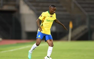 Thembinkosi Lorch of Mamelodi Sundowns during the Carling Knockout, Last 16 match between Mamelodi Sundowns and Golden Arrows at Lucas Masterpieces Moripe Stadium on October 19, 2024 in Preto