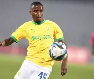Thembinkosi Lorch of Mamelodi Sundowns during the DStv Premiership match between Moroka Swallows and Mamelodi Sundowns at Dobsonville Stadium on April 2024 in Johannesburg, South Africa.