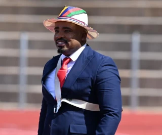 Tim Sukazi during the Nedbank Cup, Quarter Final match between TS Galaxy FC and Jacksa Spears at Solomon Mahlangu Stadium on March 08, 2026 in KwaMhlanga, South Africa.
