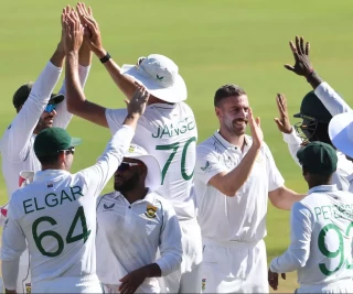 The Proteas celebrate another West Indies wicket
