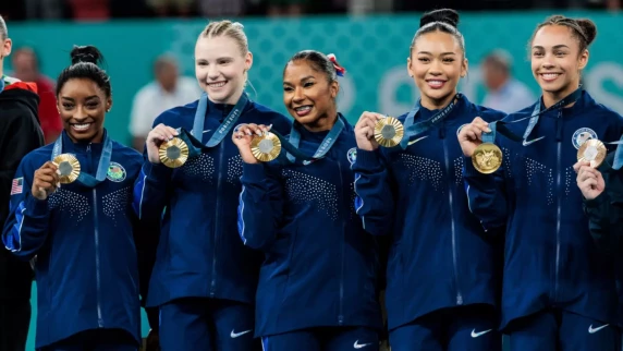 Simone Biles claims first gold medal at Paris Olympics with USA in women's team gymnastics