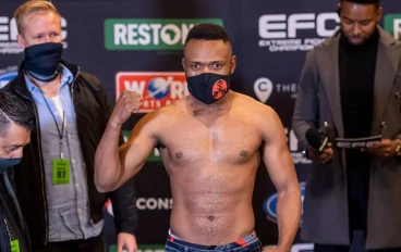 Vince Bembe during the EFC 87 Weigh-In at EFC Performance Institute on July 02, 2021 in Johannesburg, South Africa.