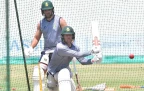 Kyle Verreynne and Wiaan Mulder of the Proteas during the South Africa national men's cricket team training session and press conference at Tuks Clubhouse on October 14, 2024 in Pretoria, Sou