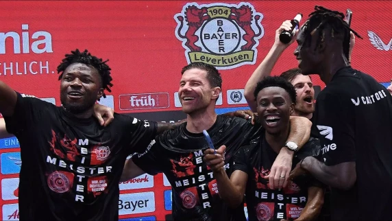 Proud Xabi Alonso leads Bayer Leverkusen to historic Bundesliga title in style!