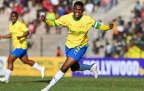 Zanele Portia Nhlapho, captain of Mamelodi Sundowns celebrates scoring during the CAF Women's Champions League, COSAFA qualifier semi final match between Mamelodi Sundowns Ladies and Green Bu